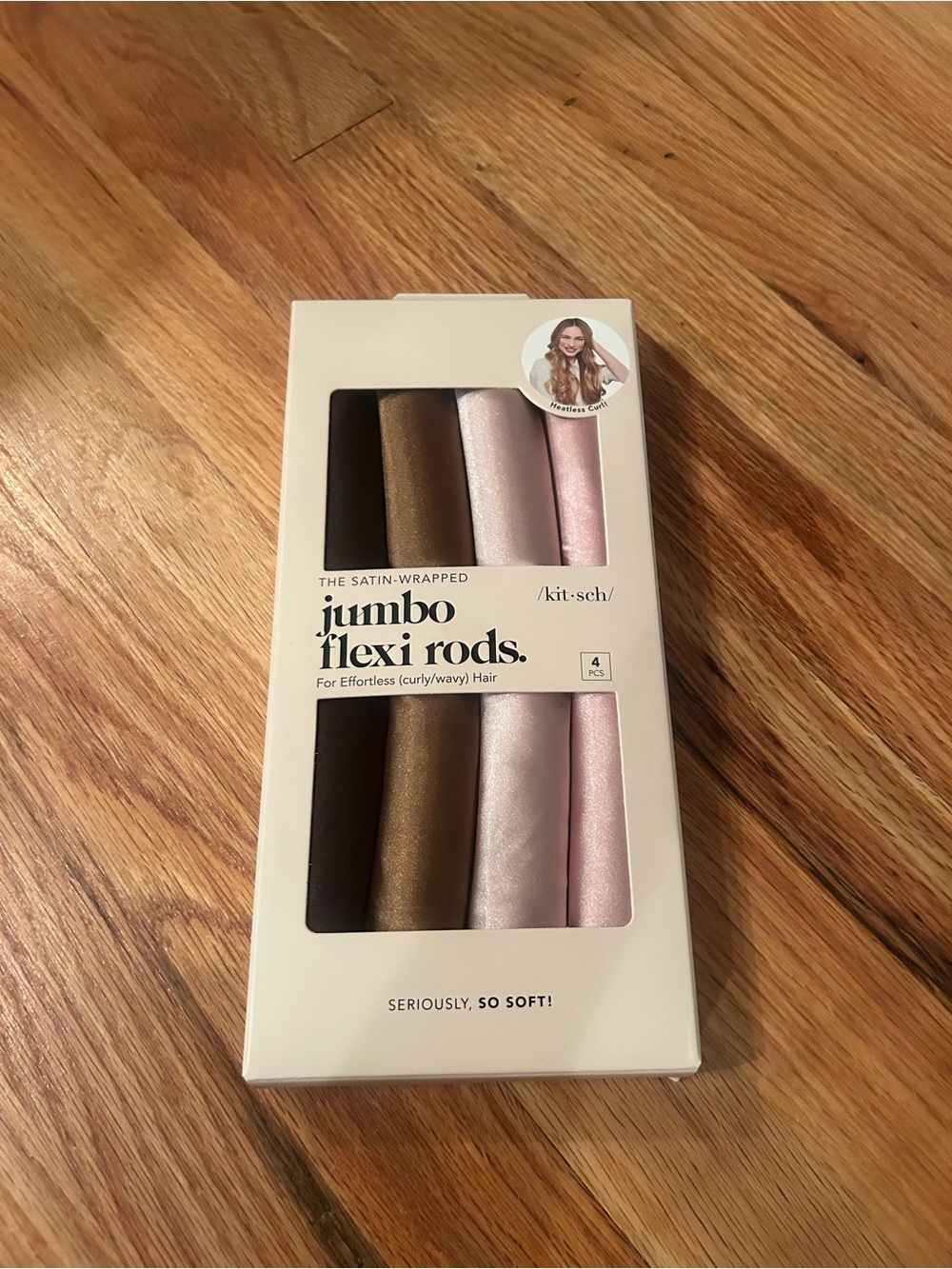 Kitsch Satin-Wrapped Jumbo Flexi Rods — Brown, Champagne & Pink